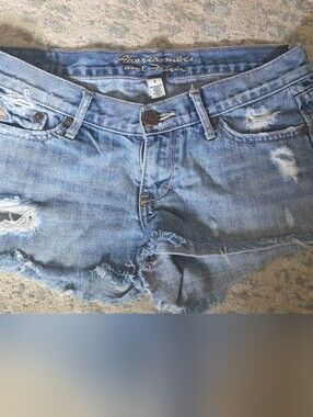 Abercrombie & Fitch Light Blue Distressed Denim Shorts